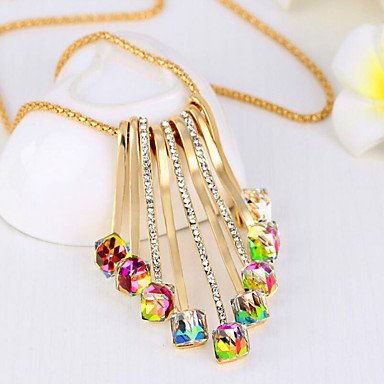 Woman crystal pendant necklace, crystal flowers, fashion jewelry necklace rainbow