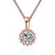 Shiny Zircon Necklace Fashionable Jewelry Woman Link Chain Pendant-Rose