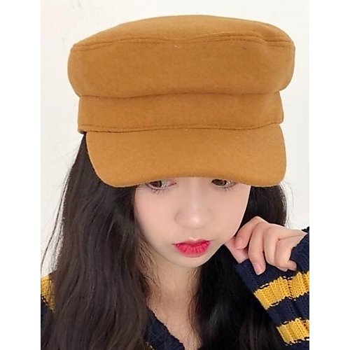 Women Basic Holiday Polyester Beret Ski Cap Baseball Cap, Solid Color