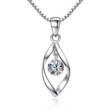 Women cubic zirconia pendant necklace, sweet, fashion jewelry silver necklace