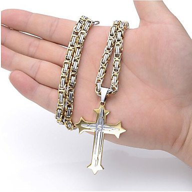 Men long cross necklace retro fashion jewelry necklace