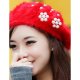 Women Basic Holiday Polyester Beret, Solid Color