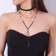 Women crystal necklace layered necklace crystal cross necklace retro daily