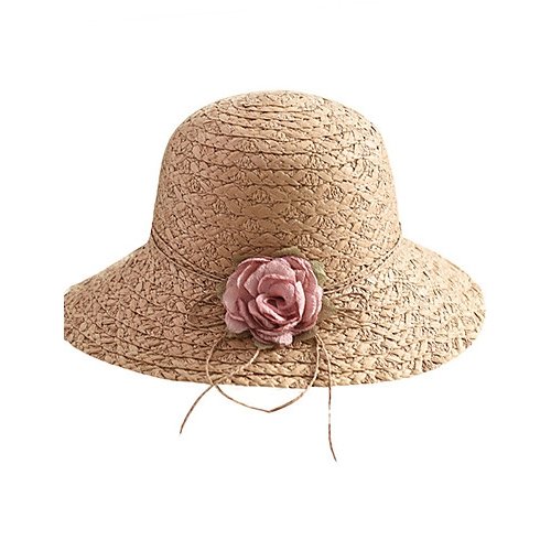 Women basic cute straw hat sun hat, color block