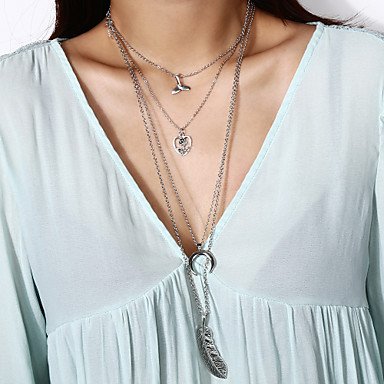 Female long necklace layered long necklace crescent moon necklace jewelry woman