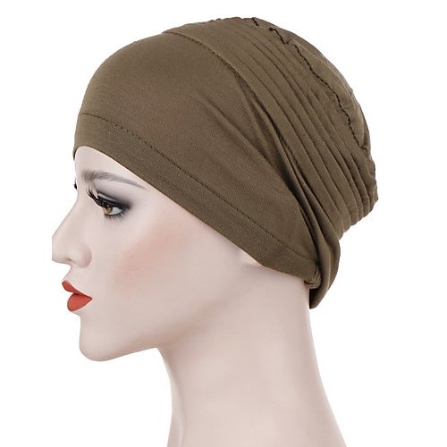 Women basic polyester bonnet, solid color