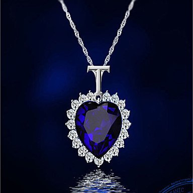 Women crystal cubic zirconia pendant necklace retro fashion, water terrible, retro, fashion cute heart necklace jewelry