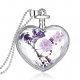 Crystal pendants, sterling silver heart necklace fashion jewelry, leisure