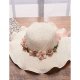 Female basic cute straw hat sun hat, flower