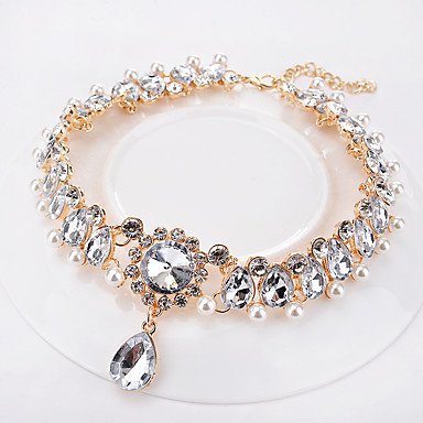 Chain necklace women necklace, imitation pearls, rhinestones, alloy fashion jewelry necklace