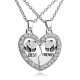 Cubic zirconia pendant necklace female panda, friendship, simple, casual, fashion silver heart necklace jewelry