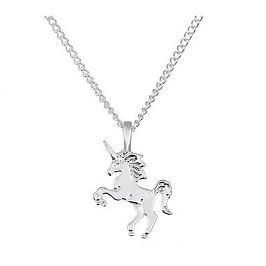 Women pendant necklace, horses, vintage, lovely alloy silver necklace jewelry daily