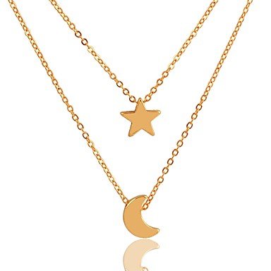 Women necklace, layered necklaces, alloy coating moon, crescent, simple, lovely fashion jewelry alloy necklace everyday, birthda