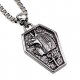 Men engraved silver necklace pendant necklace fashion jewelry