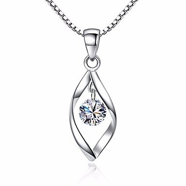 Women round cut cubic zirconia pendant necklace