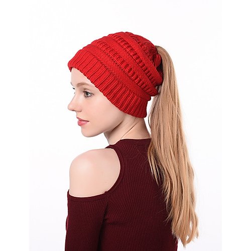 Women Vintage Basic Cotton Polyester Knit floppy cap