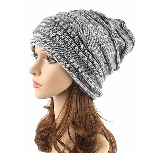 Neutral headdress knitwear acrylic, casual floppy cap color solid color