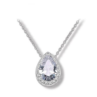 Women cut cubic zirconia pendant necklace jewelry