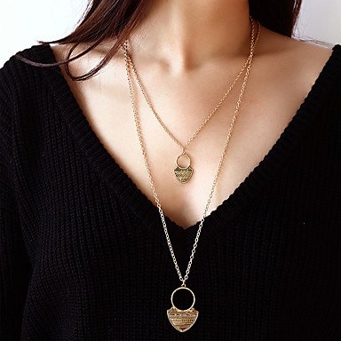 Women tiered pendant necklace long necklace wrapped necklace female retro jewelry necklace