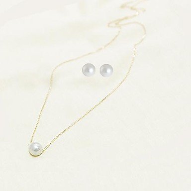 Women's Pearl Jewelry Set Floating Ladies Imitation Pearl Earrings Jewelry White Daily / Necklace