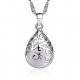 Synthetic female egg stone egg stone beads necklace, sterling silver, silver, fashion, jewelry necklace, leisure