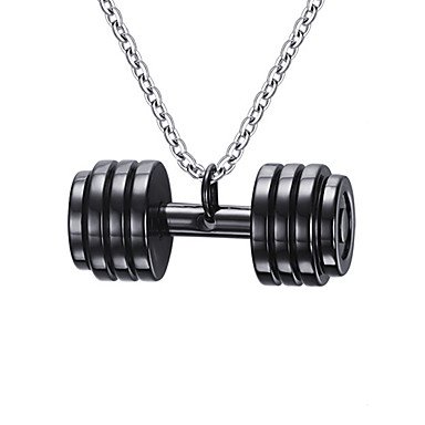 Men pendant necklaces, pendants, stainless steel alloy dumbbell, fashion alloy necklace jewelry, leisure