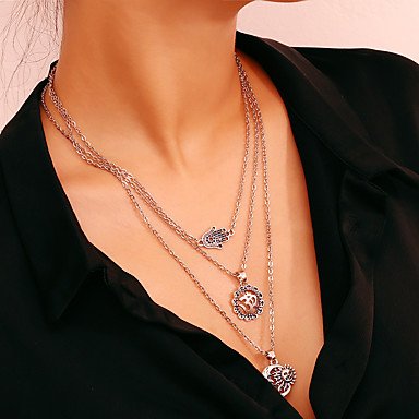 Women layered stack can be stacked layered necklace pendant necklace