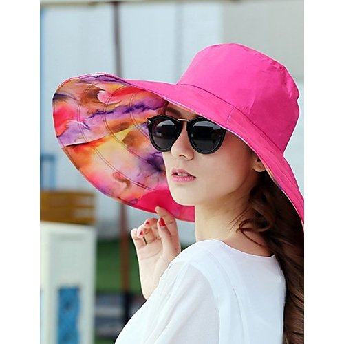 Female canvas sun hat, geometric basic