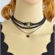 Women layered collar necklace, lace simple, lovely necklace fashion jewelry, school