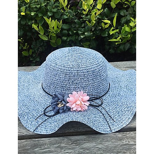 Female active straw hat, flower