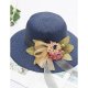 Women basic cute straw lace straw hat, floral