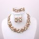 Women's Multicolor Pearl Jewelry Set Drop Earrings Bead Bracelet Women Elegant Bride Pearl Rhinestone Gold Plated Earrings Jewel