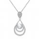 Women cubic zirconia water pearl pendant necklace, pearl, stainless steel, alloy, fashion jewelry lovely necklace