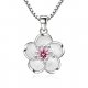 Women cubic zirconia pendant necklace, zircon flowers, fashion jewelry silver necklace