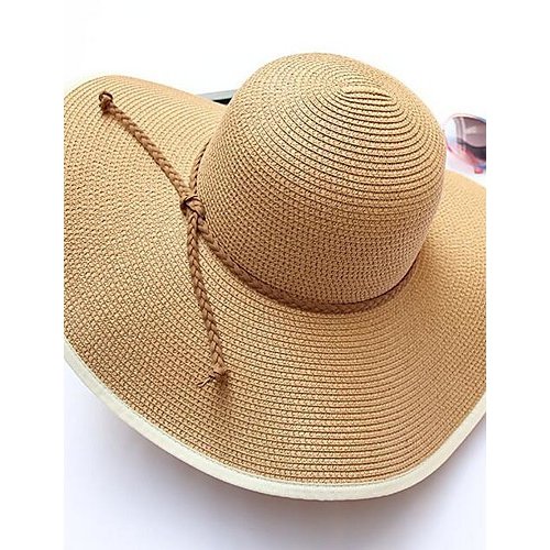 Female basic straw hat, solid color