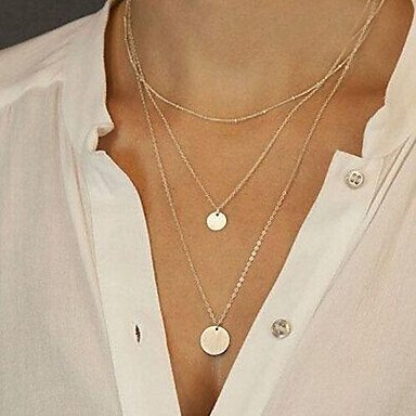 Women pendant necklace, long necklace, fashion silver alloy jewelry necklace, leisure, sports, beach