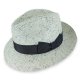 "Lohsen"  Patterned Toyo Straw Fedora Hat