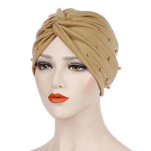 Women basic polyester bonnet, solid color