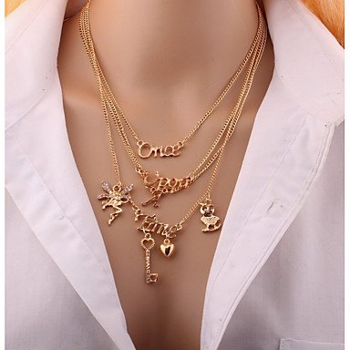 Female layered necklaces, diamond simple, elegant steel necklace jewelry everyday, go out