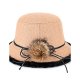 Women Vintage Polyester Tweed Bucket Cap Color