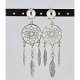 Caught in non-pierced earrings Dreamcatcher feathers hanging metal clip