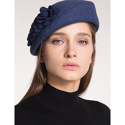 Women Basic Polyester Beret, Solid Color