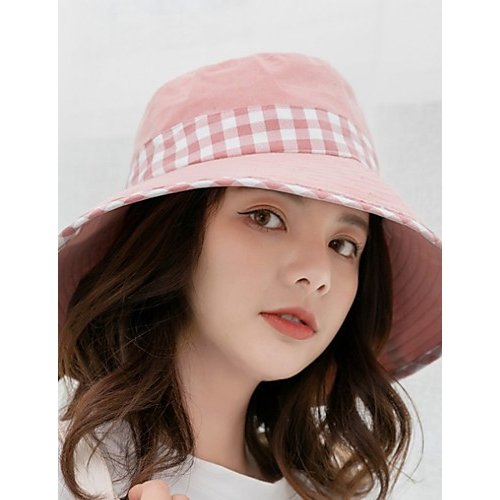 Female cute polyester soft hat sun hat, solid color