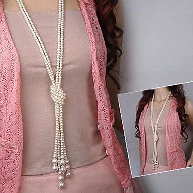 Layered pearl pendant necklace female lasso, layered necklaces, long necklace, pearl, women imitation pearls, multi-layer neckla