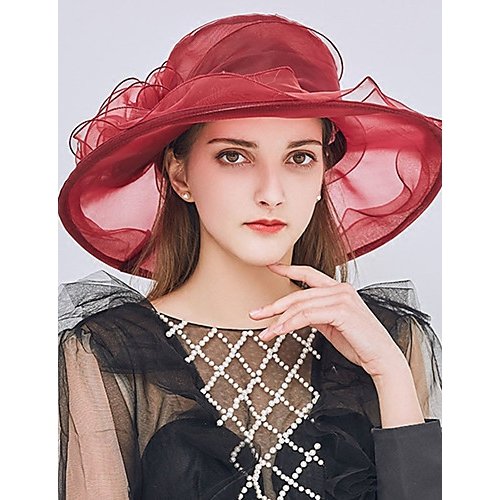 Women holiday lace bucket hat floppy hat straw hat, patchwork wrinkles