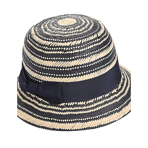 Female active straw hat, striped