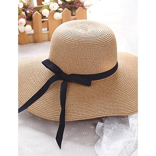 Female active basic cute straw hat sun hat, solid color