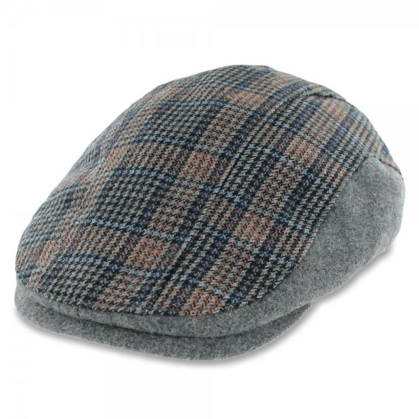 Wool Houndstooth Flat Cap