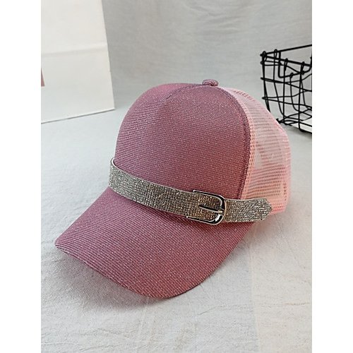 Women basic cute cotton baseball cap sun hat, striped color block