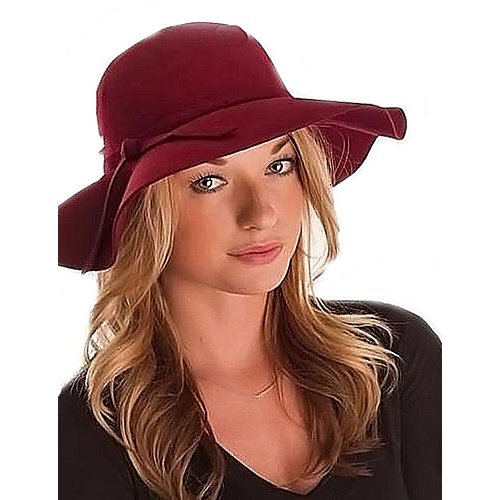 Women Vintage Casual Cotton Blend Fedora, Solid Color